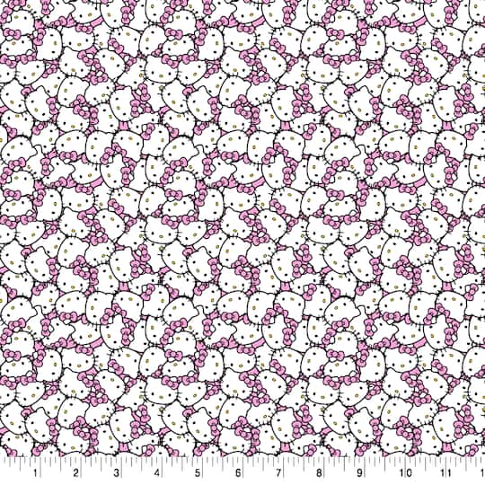 Hello Kitty® Packed Pink Bow Cotton Fabric